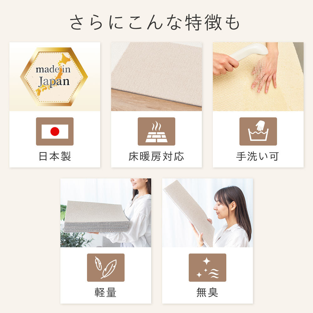 日本製 タイルカーペット 「Soful」 床衝撃音低減ΔLL(I)-4 50×50cm 厚み10mm 10枚セット