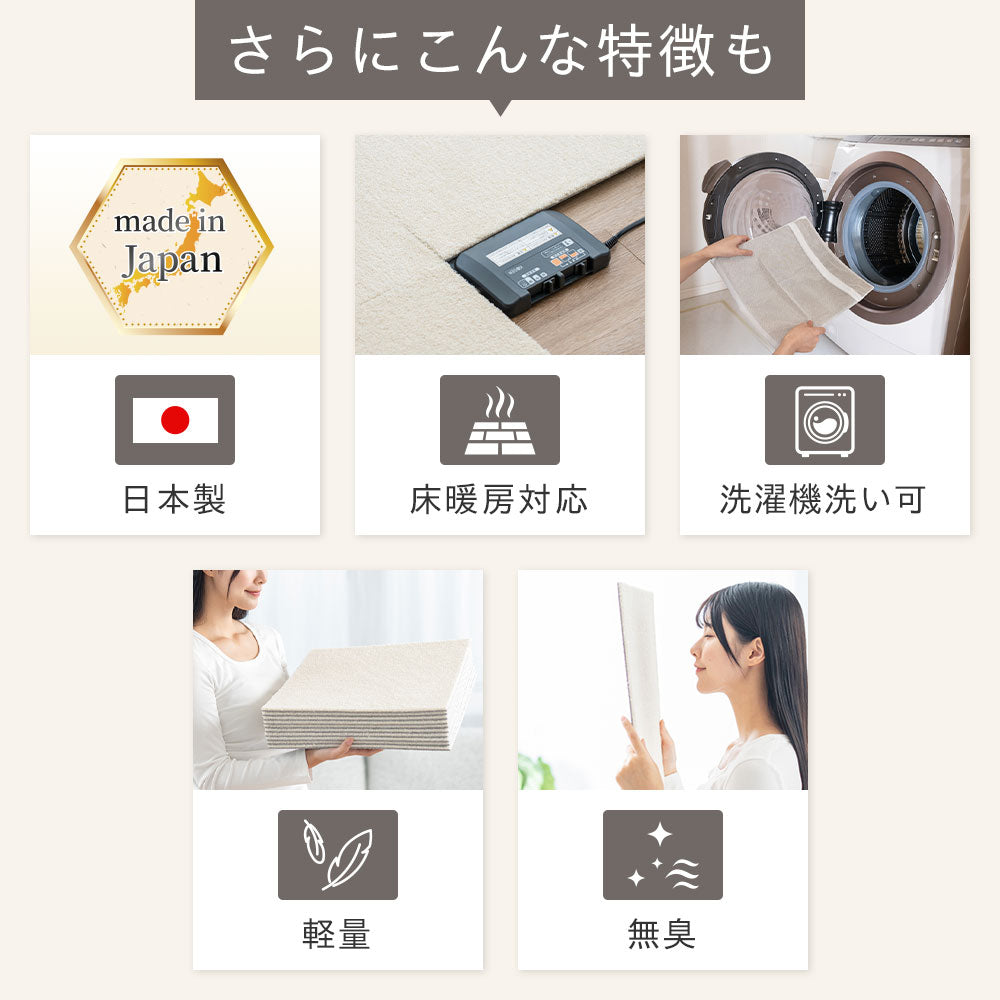 日本製 防音タイル カーペット「Fuwra」床衝撃音低減ΔLL(I)-5 40×40cm 厚み10mm 10枚セット