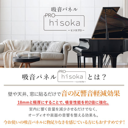 吸音パネル 「hisokaPRO」 スクエア型 厚さ18mm 虫ピン付属 12枚セット