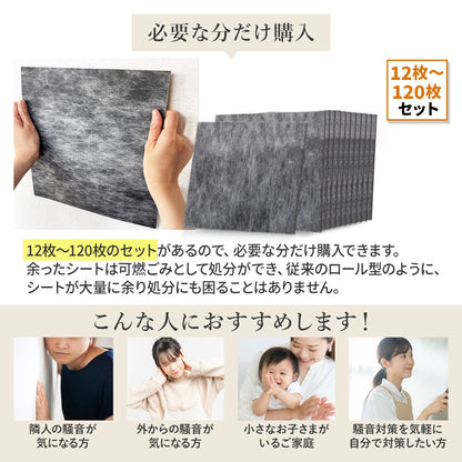 日本製 遮音シート「saegiri」30cm×30cm 1.2mm厚 面密度 約2.1kg/㎡【12枚/24枚/60枚/120枚】